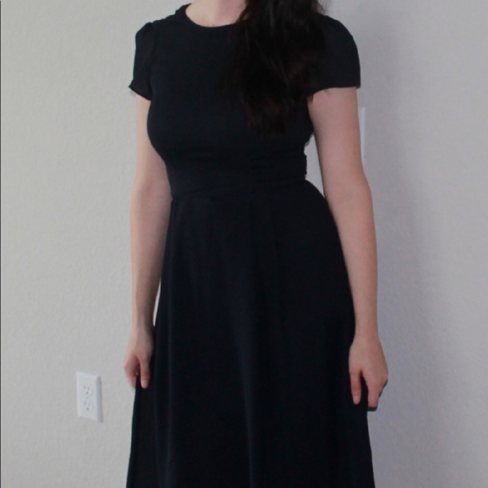 Navy blue midi dress